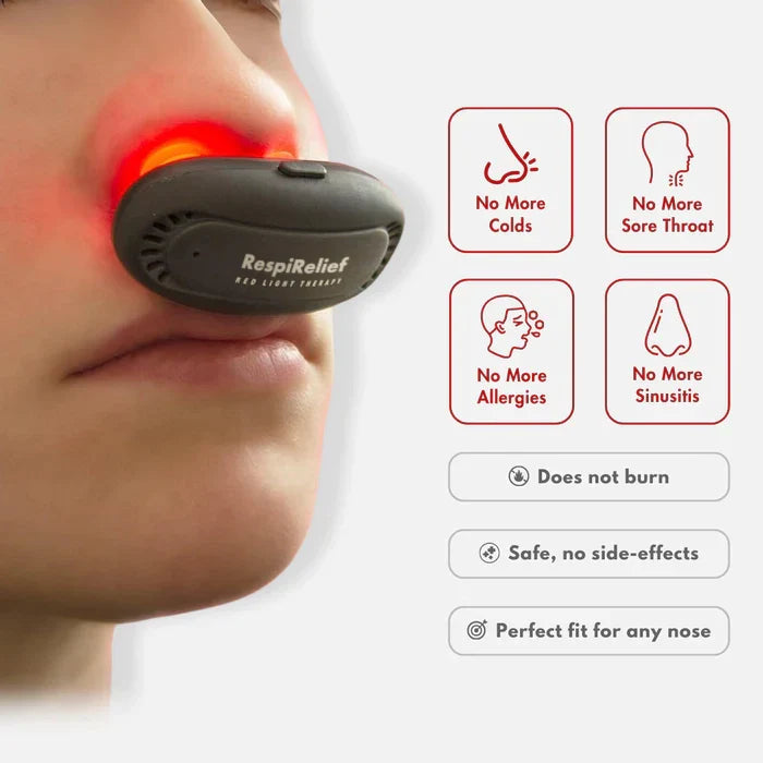 Instrumento de terapia nasal con luz roja BazeecTM RespiRelief