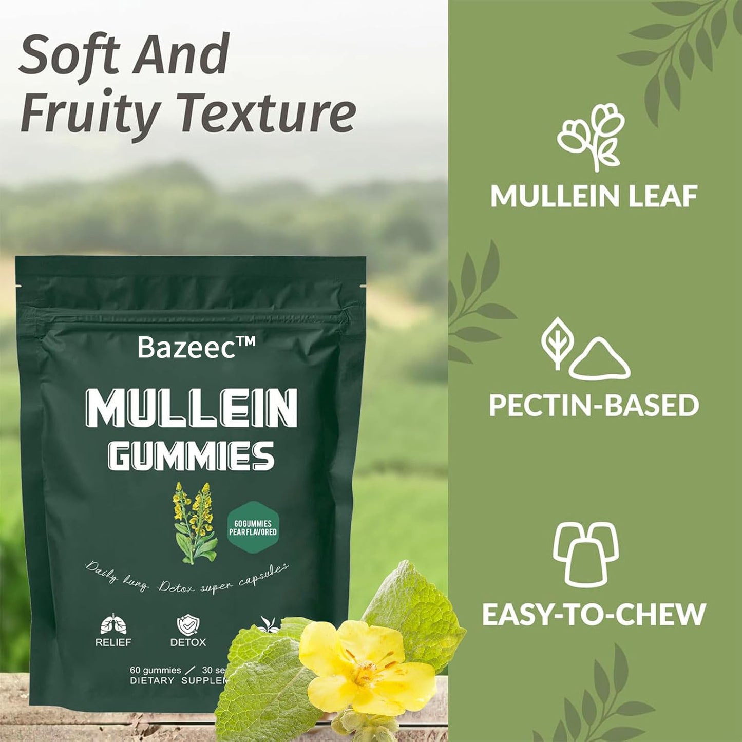 Mullein Gummies | Lung Health & Sinus Relief (30 Day Supply)