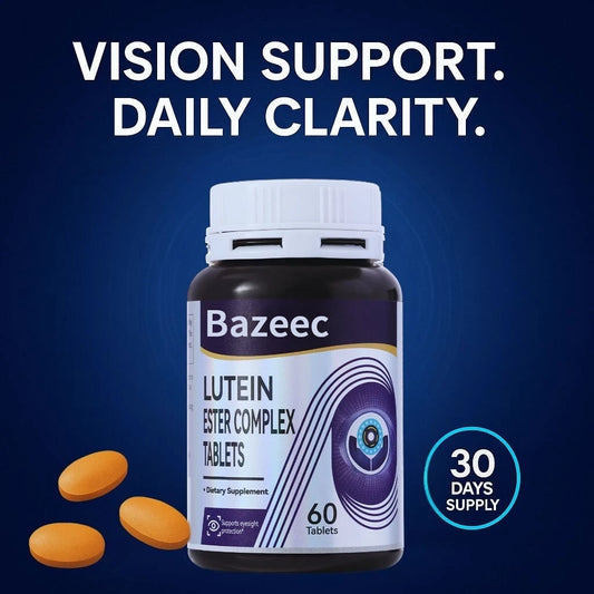 BazeecTM Blueberry Lutein Ester Complex Tablets – Vision Protection + Zeaxanthin, 60 Tablets