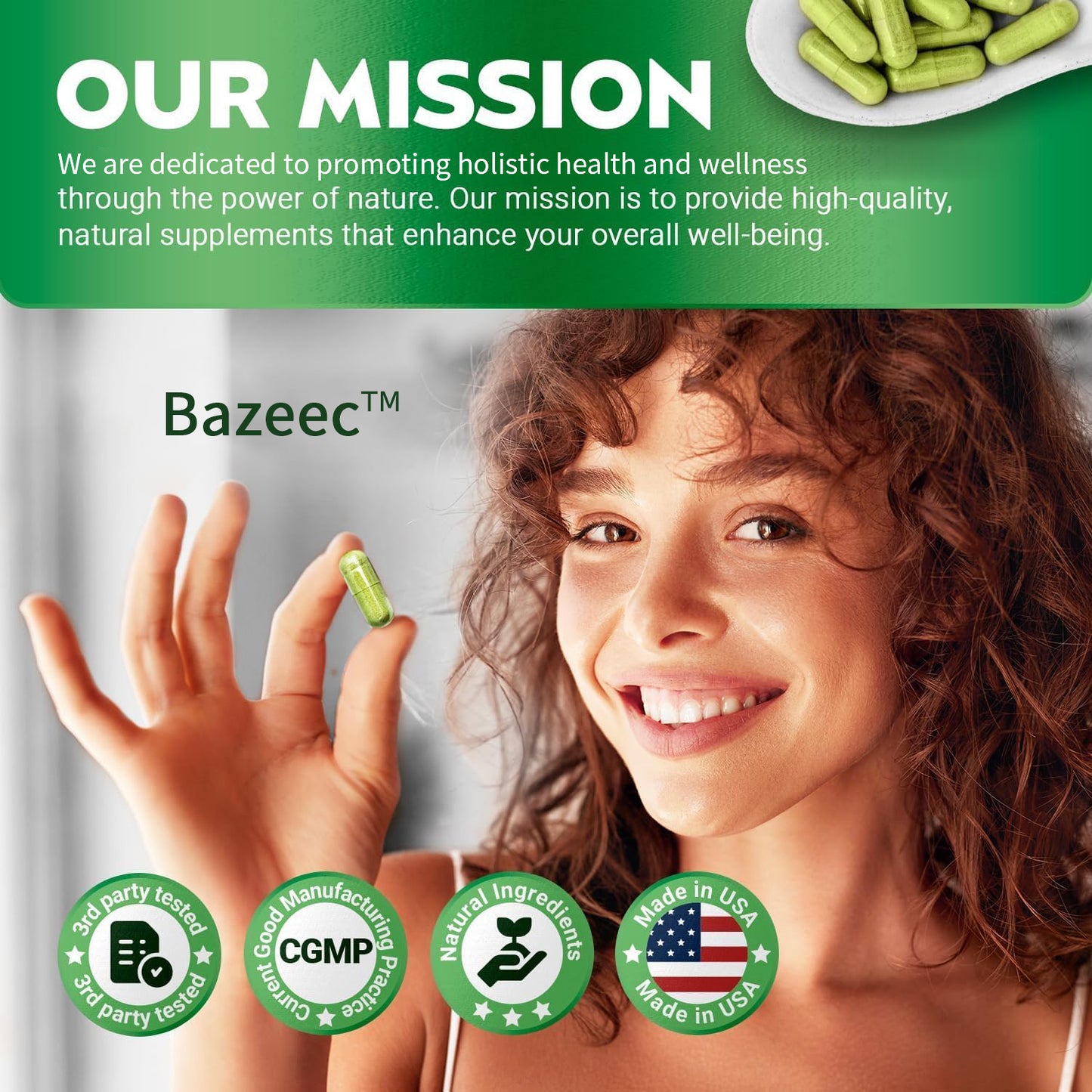 Moringa Powder Capsules - 800mg of Pure Nutrient-Rich Moringa Powder - A Natural Green Antioxidant Superfood