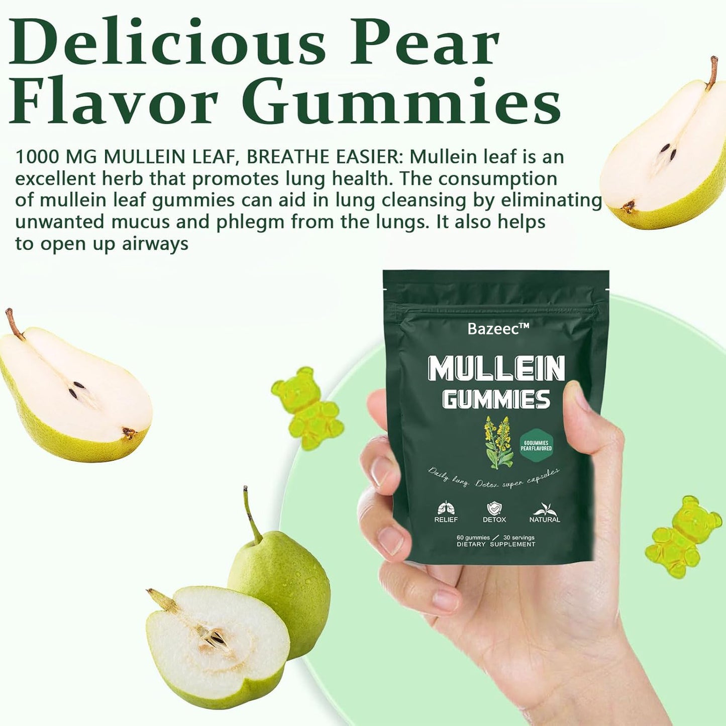 Mullein Gummies | Lung Health & Sinus Relief (30 Day Supply)