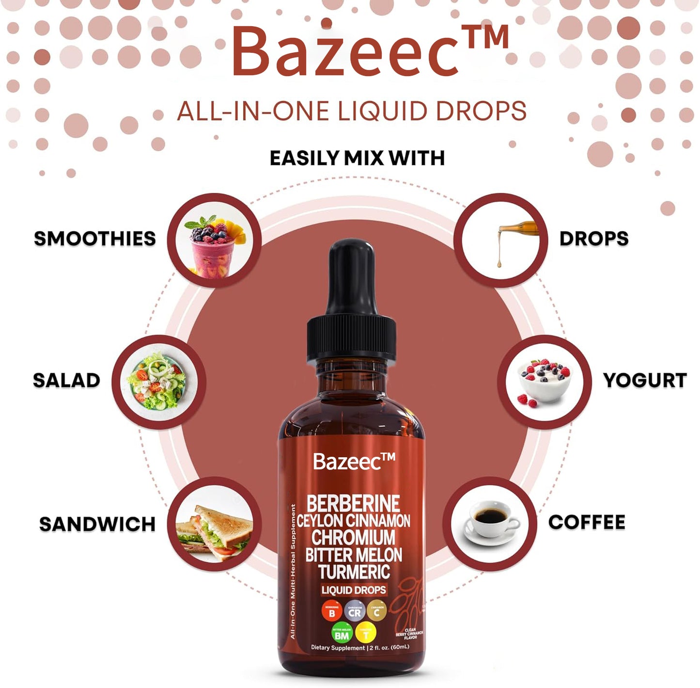 Organic Ceylon Cinnamon Berberine Liquid Drops Supplement with Bitter Melon Extract, Glucomannan, Gymnema, Chromium, Turmeric, Organic Panax Ginseng
