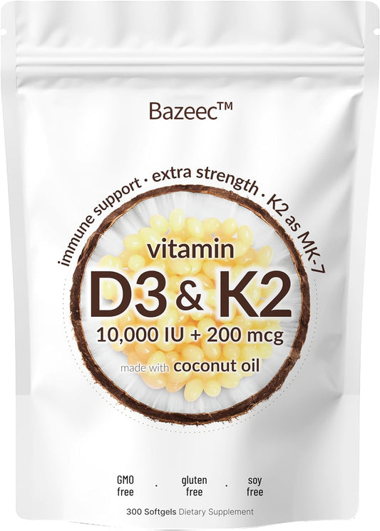 BazeecTM Vitamin D3 K2 Supplement Softgels