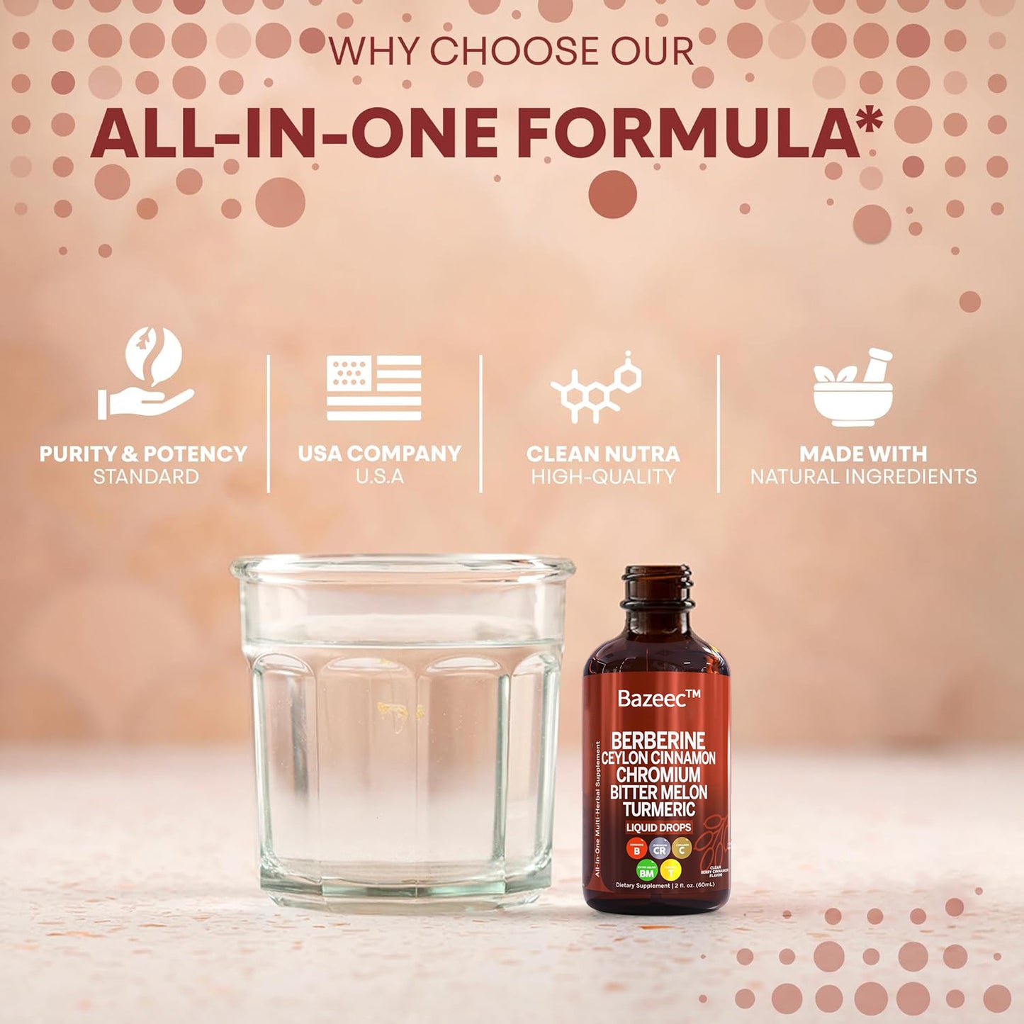Organic Ceylon Cinnamon Berberine Liquid Drops Supplement with Bitter Melon Extract, Glucomannan, Gymnema, Chromium, Turmeric, Organic Panax Ginseng