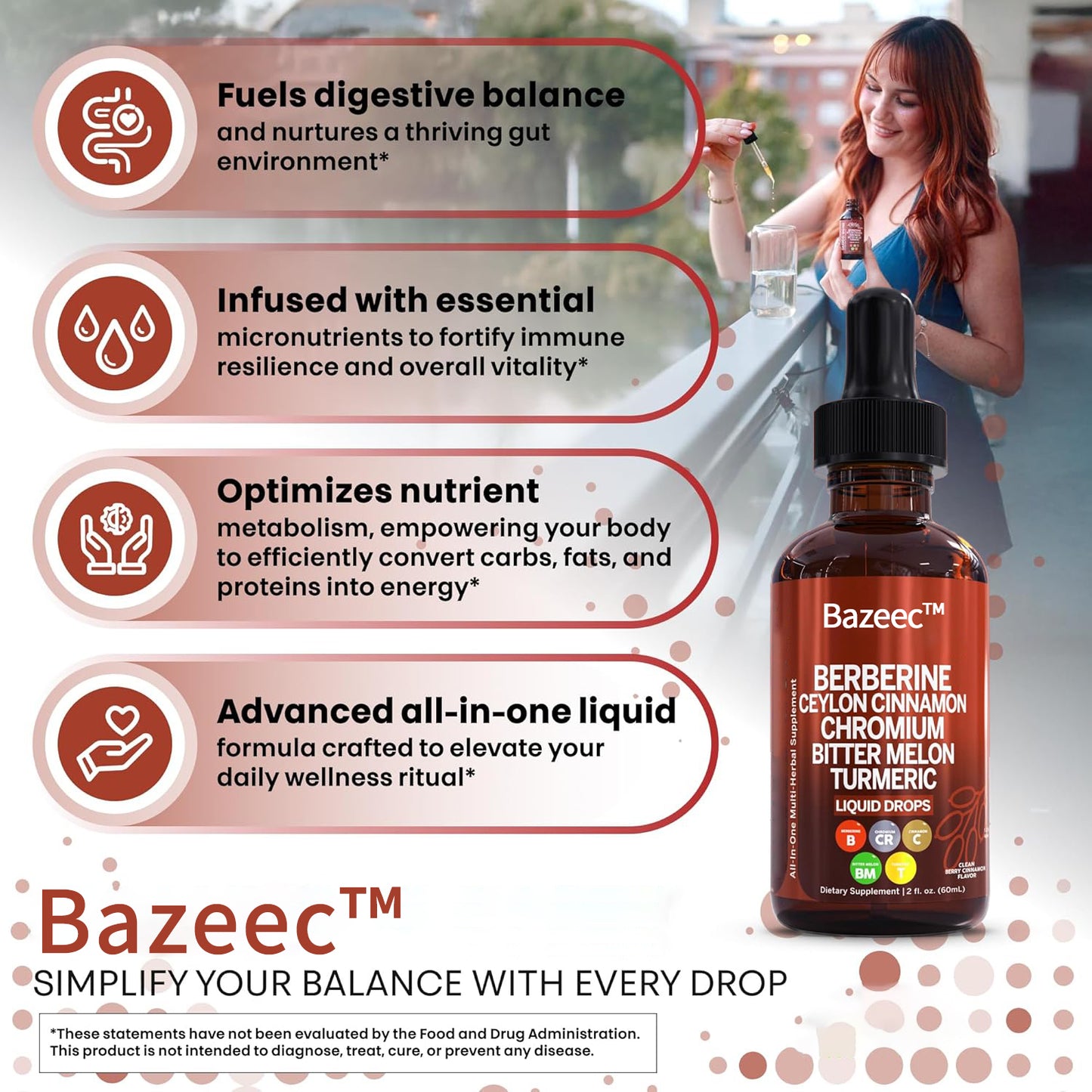 Organic Ceylon Cinnamon Berberine Liquid Drops Supplement with Bitter Melon Extract, Glucomannan, Gymnema, Chromium, Turmeric, Organic Panax Ginseng