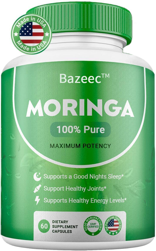 Moringa Powder Capsules - 800mg of Pure Nutrient-Rich Moringa Powder - A Natural Green Antioxidant Superfood