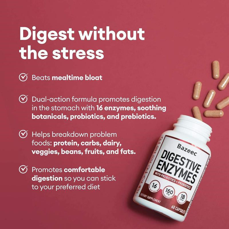 Digestive Enzymes 60ct  + 60B Probiotic 30ct | Value Digestive Bundle