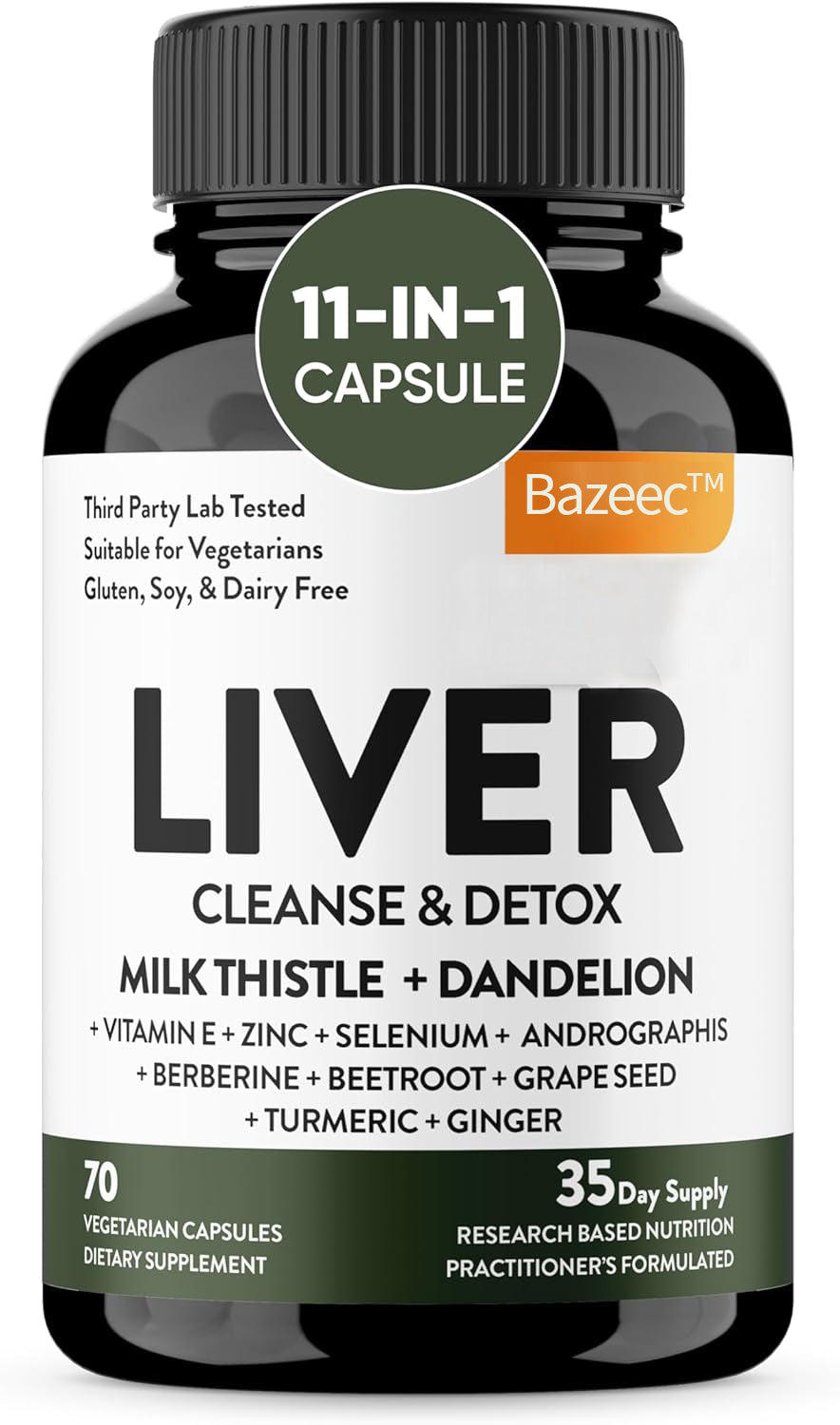 Liver Renew Cleanse Detox, Repair & Support |70 Capsules| 1 Month+ Supply (Pack of 1)| Herbal Supplement for Liver Health| Milk Thistle Dandelion Root with 9 Minerals - pzh